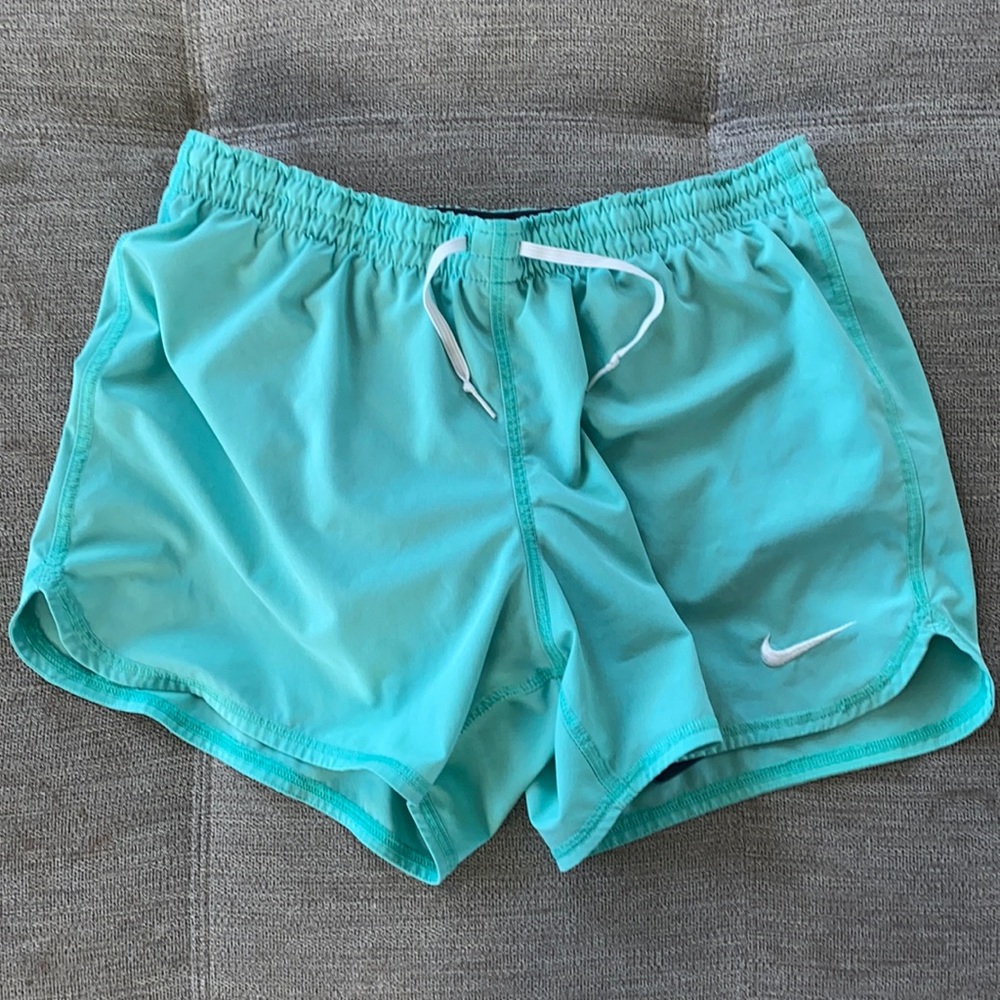 Nike teal blue athletic shorts with spandex
